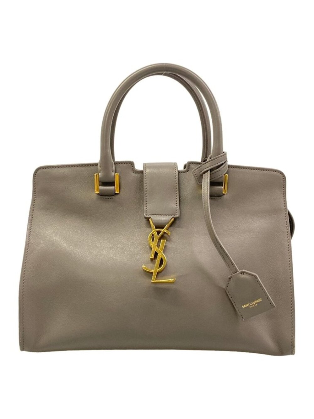 Saint Laurent Paris Handbag Baby Cabas Gray Leather
